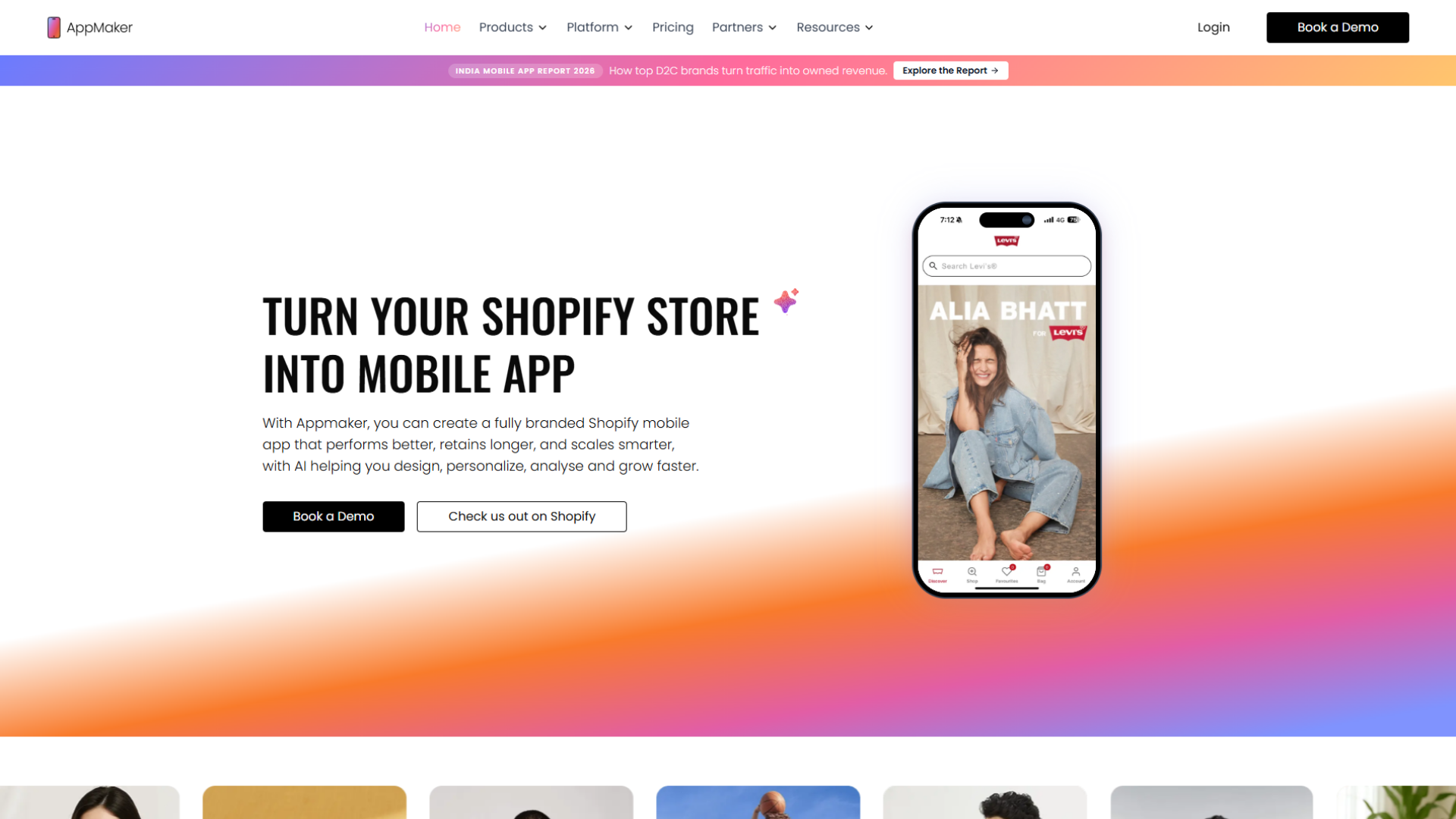 A screen capture of the Appmaker website homepage